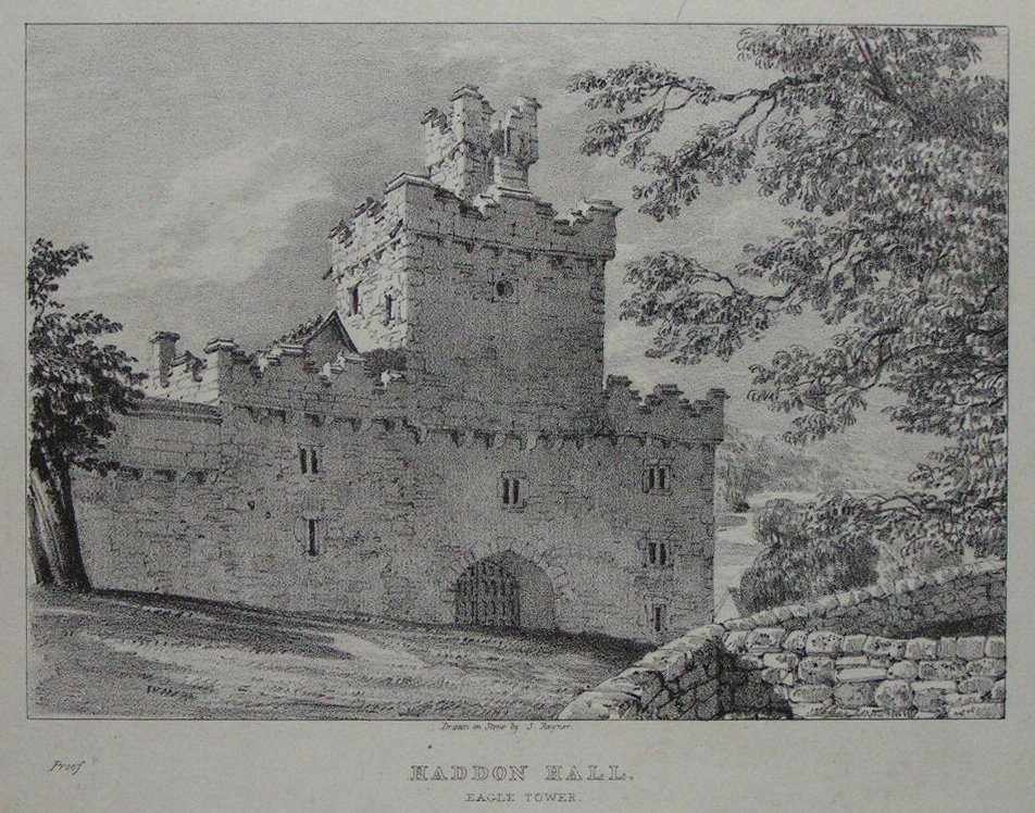 Lithograph - Haddon Hall Eagle Tower - 